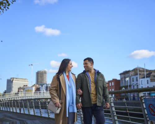 Walking, Liffey Boardwalk, The Quays, Temple Bar, Dublin City_master